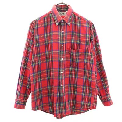 80s Outdoor Made In USA Vintage Check Pattern Long Sleeve Button Down Flannel Shirt Kid's Used