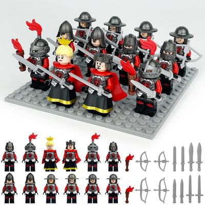 MOC Średniowieczny Czerwony Smok Rycerz Legion Żołnierz Minifigurki Klocki Zabawki