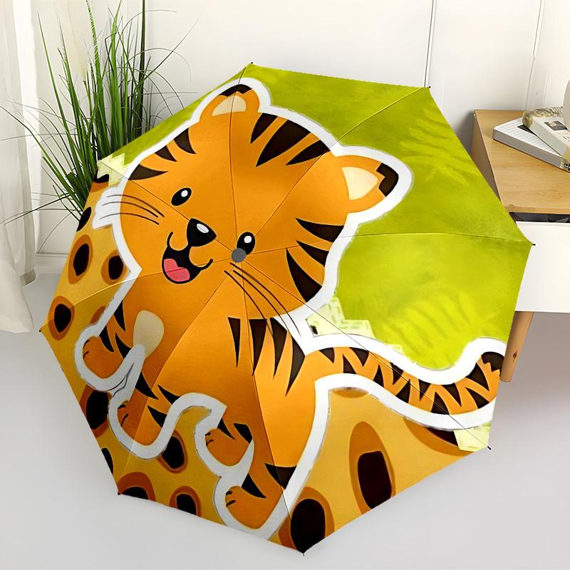 

1pc Tiger Print Automatic Open/Close Umbrella, Folding Compact Umbrella with Lightweight Design for Women/Men yy251028167