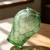 Glass Flower Vase Vintage Hydroponic Glass Vase Table Decor for Home Wedding Housewarming Gift Green