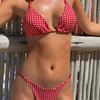 2026 New Printed Pendant Sexy Adjustable Belt Triangle Cup Bikini Split Swimsuit Women