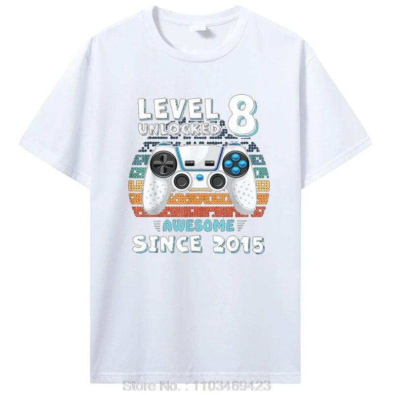 Nivelul 8 Deblocat Minunat Din 2015 Tricou pentru a Opta Zi de Naștere Fiu Băiat Amuzant Gamer Al 8-lea 8 Ani Tricou de Ziua de Naștere Topuri Cadou Îmbrăcăminte