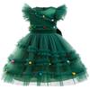 Christmas Party Dress Girls' Princess Dress Bow Solid Color Dress Children's Dress Evening Dress