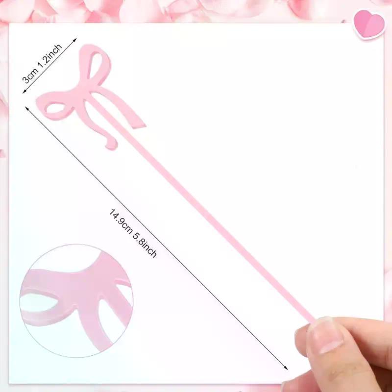10Pcs Cocktail Stirrers Bow Drink Stirrers Fruit Food Picks Cocktail Stirrers Suitable For Bow Theme Party Birthday Wedding