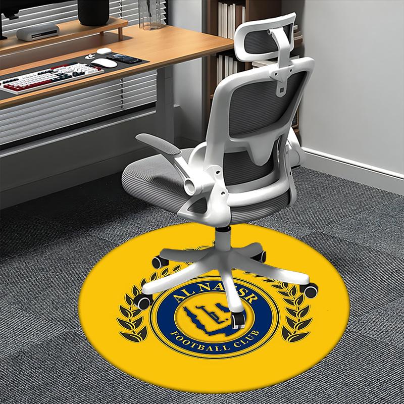 

Al Nassr Football Club,Soccer Jersey Chair mat Round Rug Office carpet, Machine Washable, Non slip, Suitable for Living Rooms, Bedrooms 80cm