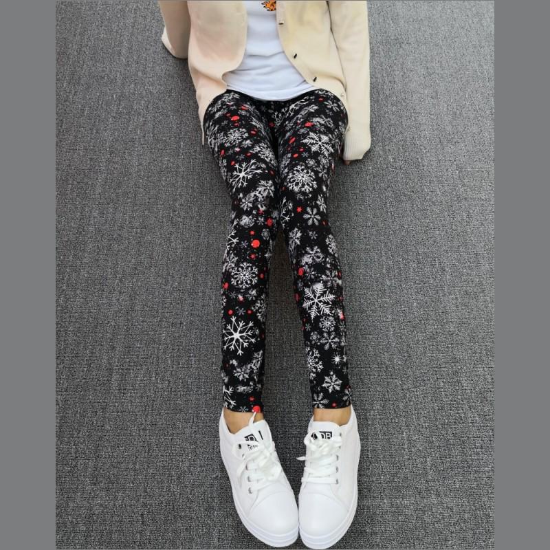 

Женские леггинсы из тонкого молочного шелка с принтом лапок на весну и осень - узкие брюки с мультяшным принтом для верхней одежды One size (90-150 catties)