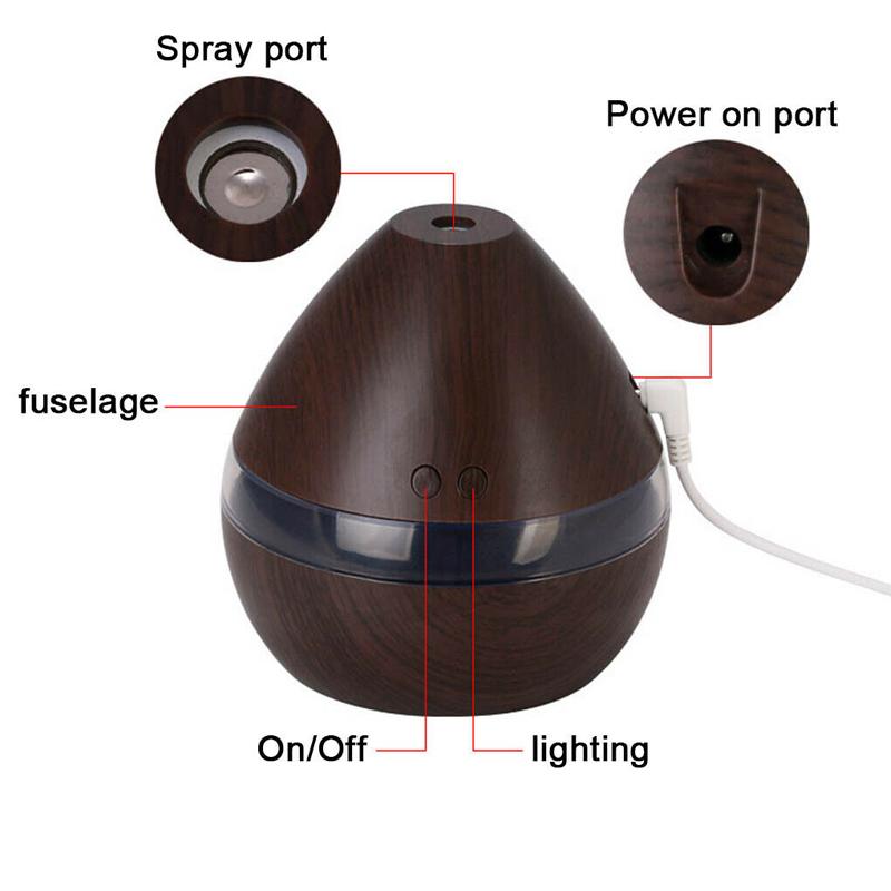 300ML LED Zdalny ultradźwiękowy nawilżacz powietrza Aroma Dyfuzor