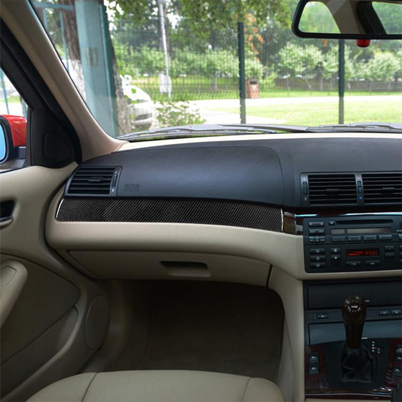 Pre BMW 3Series E46 1998-2005 Real Carbon Fiber Co-Pilot Obloženie stredového ovládacieho pásu Vnútorné príslušenstvo Interiér auta