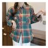 Navava Women Vintage Check Loose Fit Long Sleeve Shirt Nb2307