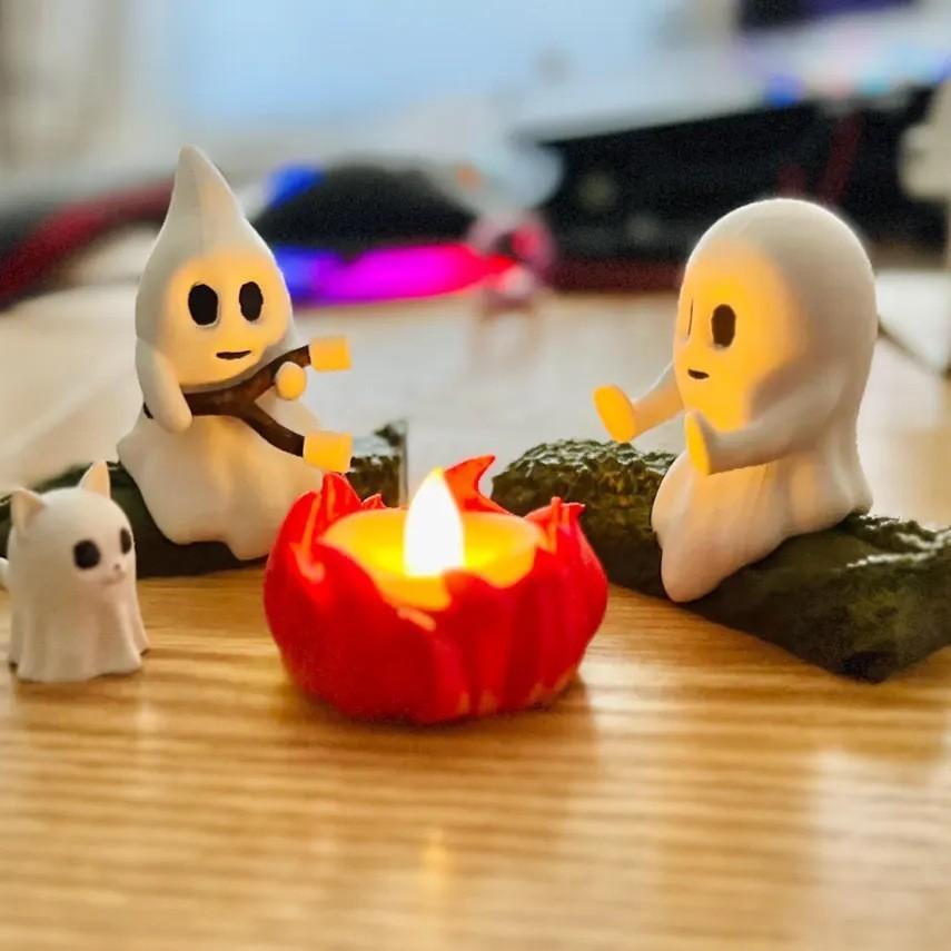 Ghost And Animal Resin Art Collectible Halloween Decoration For Home Or Party
