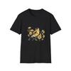 Fringuello Fiori Acquerello Natura Maglietta Nera Grafica Estetica T-Shirt