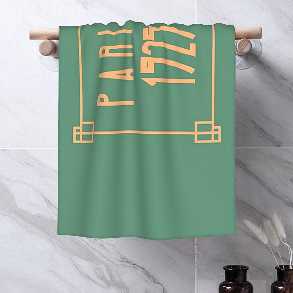 Art Deco Design in Green Soft Face Towel Quick Dry Pool Bath Cotton Towels Absorbent Quick