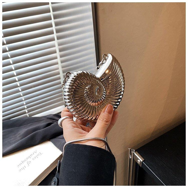 Conch Evening Clutch Handbag Fashion Acrylic Gold Plating Underarm Bags Silver Box Designer Style Party Shoulder Messenger Purse