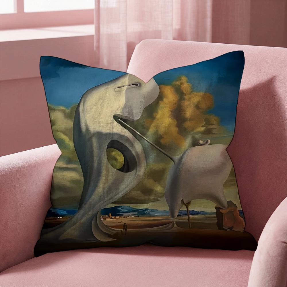 The Persistence of Memory Dal Cushion Cover Multi-Scene Pillow Cover for Home & Car - Reversible, Soft & Durable for Daily Use