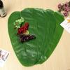 Green Faux Banana Leaf Tropical Drink Cup Coasters Dining Table Mats Green Plants  Table Decoration