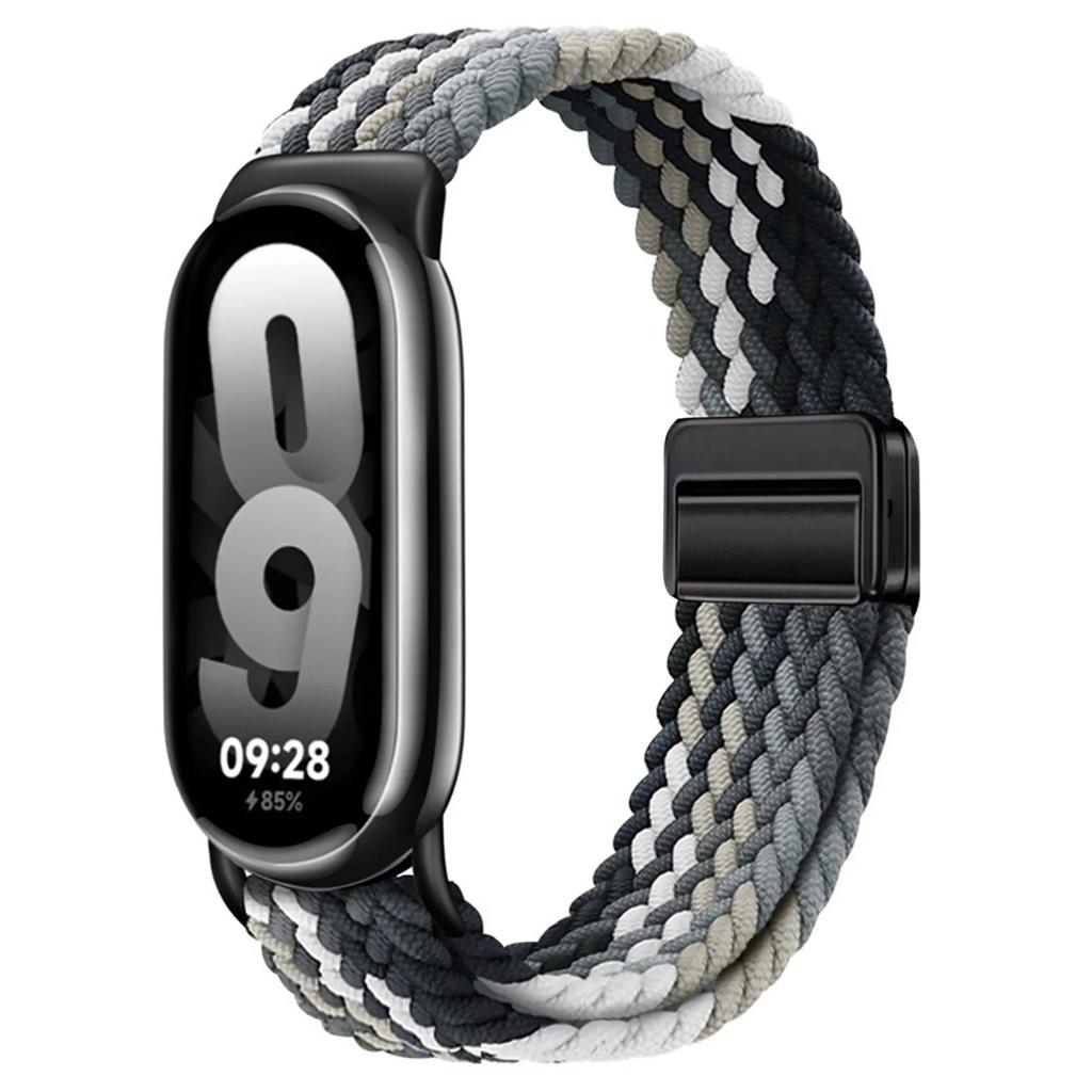 Nylon Braided Loop Strap for Xiaomi Band 10 9 Adjustable Magnetic Buckle Replaceable Bracelet for Mi Band 8 9 Correa Accessories