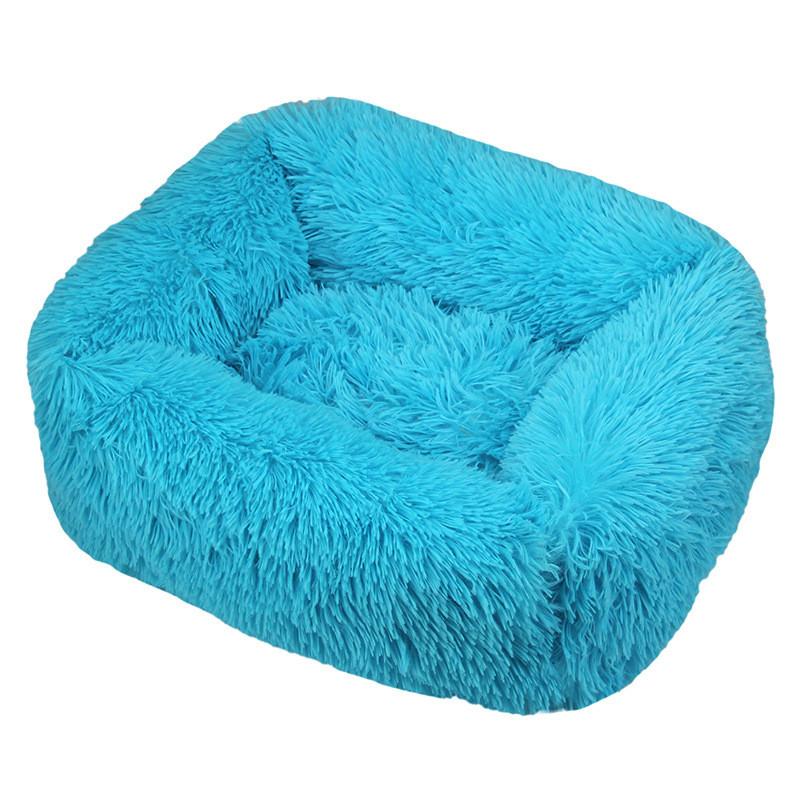 

Winter Long Plush Pet Bed Simple Square Design Soft Warm Cat Dog Bed with Cushion Non-Slip Bottom Comfortable Mat for Small Medium Cats Dogs XS(45cmX35cm) синій