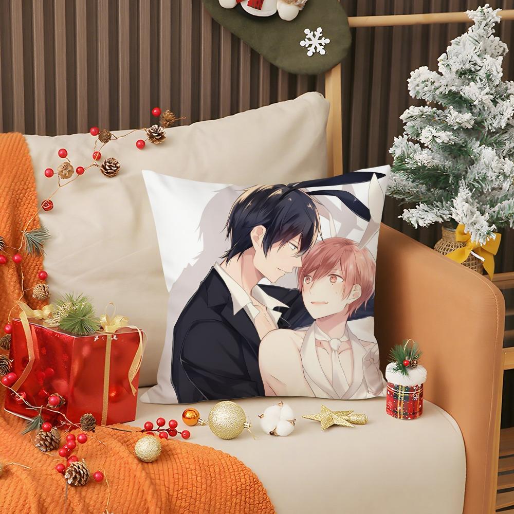 Loving Romantic 10 C-Count Pillow Case Anti-dustmite Pillow Invisible Zipper Silky Short Plush Sofa Cushion Cover
