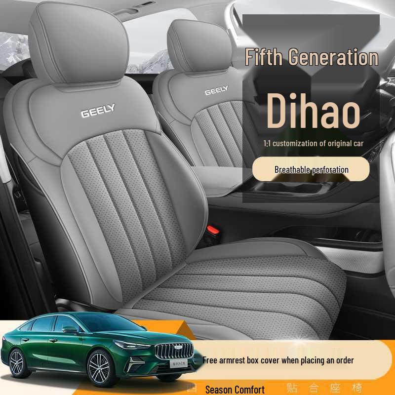 Perforated Leather Car Seat Covers for Geely Emgrand 5th Gen, All-Season, Vehicle-Specific, Full Coverage Seat Covers