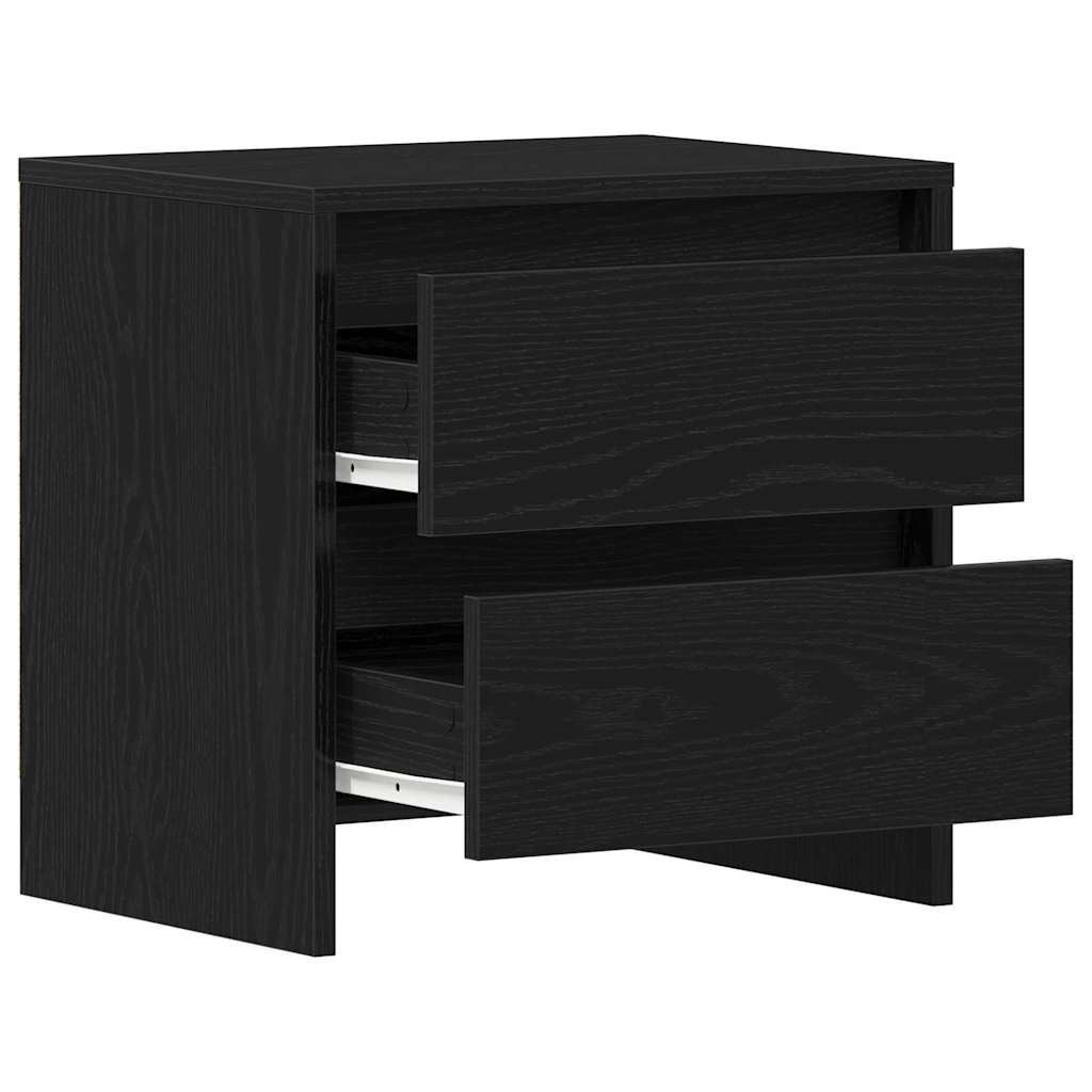 Nightstand Black Oak Look 45 x 34 x 44.5 cm Engineered Wood