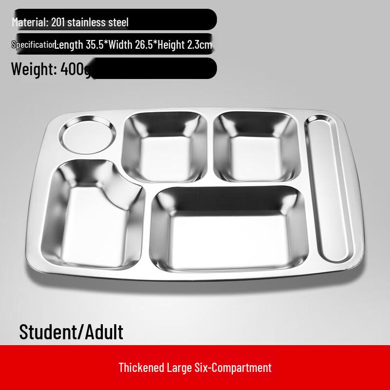 304 Stainless Steel Divided Lunch Plate
