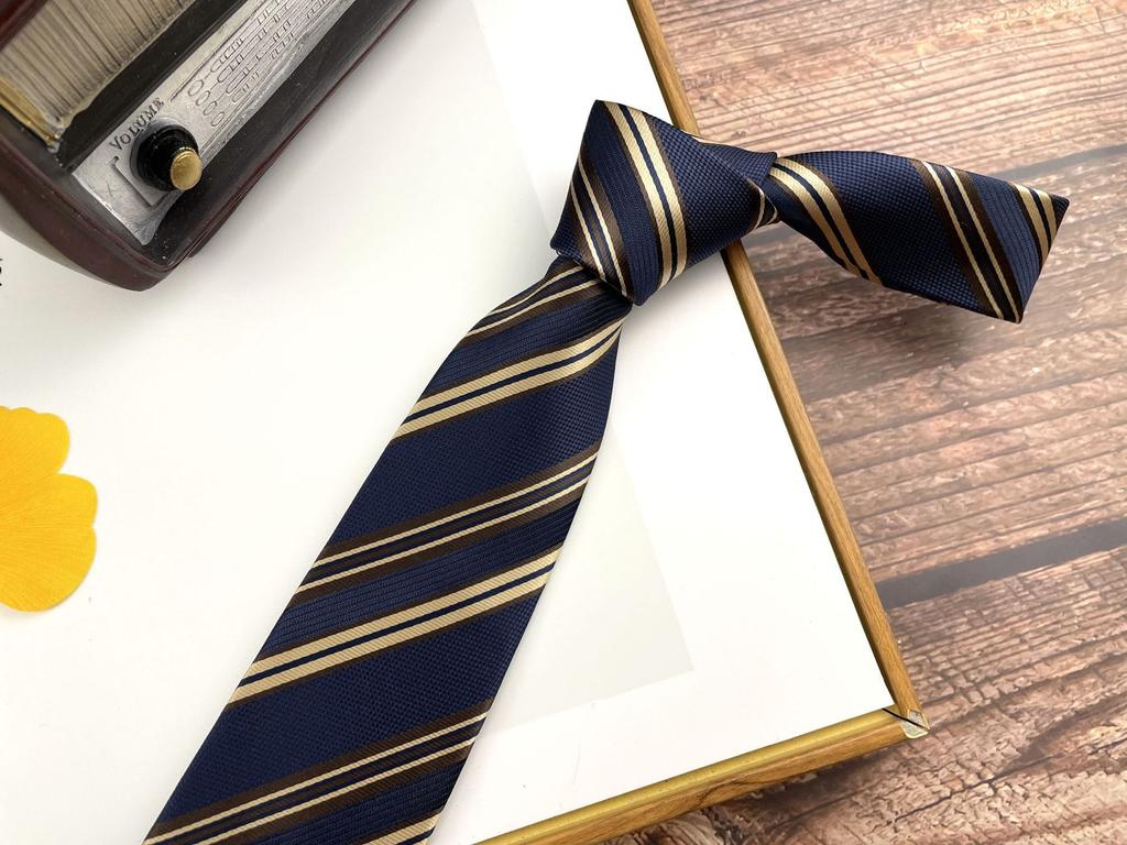 Men'S Retro Tie Dark Red Pattern British 8Cm High-End Formal Dress Casual, Professional Business Striped Wedding Tide