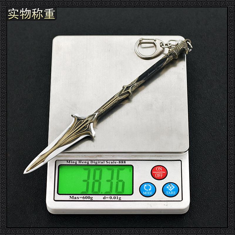 16cm Speer des Leonidas AC Assassin Spiel Zubehör Metalllanze Waffenmodell Schlüsselanhänger Spielzeug für männlichen Jungen Dekoration Handwerk Ornament