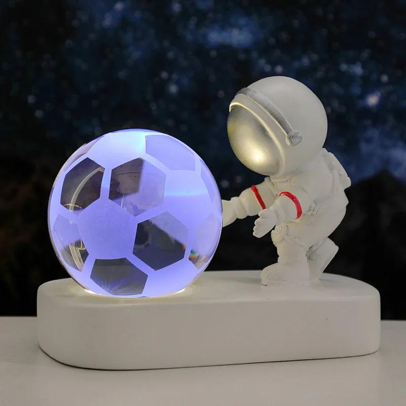 Astronaut Creativ 3D Minge de Cristal Led Lumină de noapte pentru Dormitor Copii Planetă Spațiu Lampă Sistem Solar USB Cadou de Crăciun pentru copii