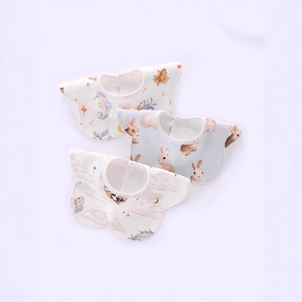 Customized Baby Double-Layer Combed Cotton Bib Saliva Towel Waterproof Spitting Up Bib Newborn Snood Swand Swivel Eating Pocket