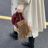 New Tassel Mobile Phone Bag Retro Trend Shoulder Crossbody Small Square Bag Spring and Summer Fashion Women's Bag