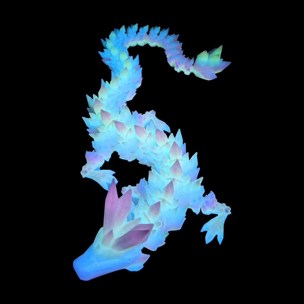 2024 Luminous 3D Printed Crystal Dragon Figurine - Fully Poseable