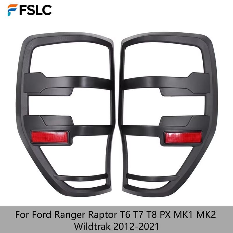 Car Upgrade For Ford Ranger Raptor T6 T7 T8 PX MK1 MK2 Wildtrak 2012- Matte Black Tail Light Covers Rear Lamp Trim Frame