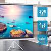 Deli 84-inch 4:3 Portable Projection Screen with Stand
