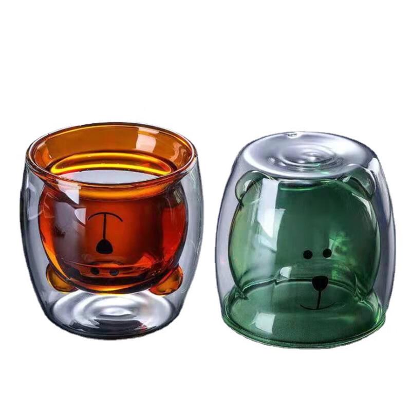 Shengfuyuan Cartoon Bear Kids Glass Water Bottle