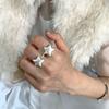 Korean Fashion Star Geometric Silver Color Open Rings For Women Girls Trendy Party Aesthetic Jewelry Y2K Harajuku Accessories