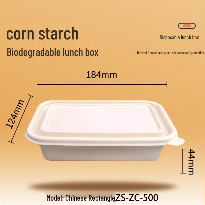 Eco-friendly Disposable Corn Starch Takeaway Boxes