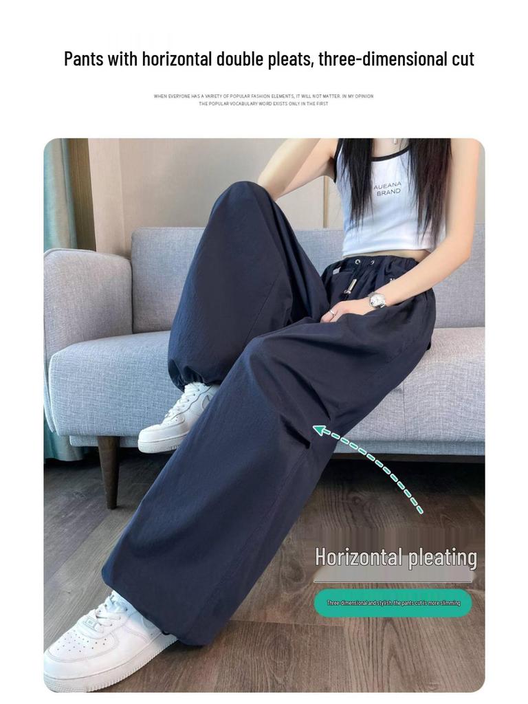 Women's Summer High Waist Yellow Drape Skirt Pants - Korean Style Loose Slimming Wide-Leg Casual Lantern Design.