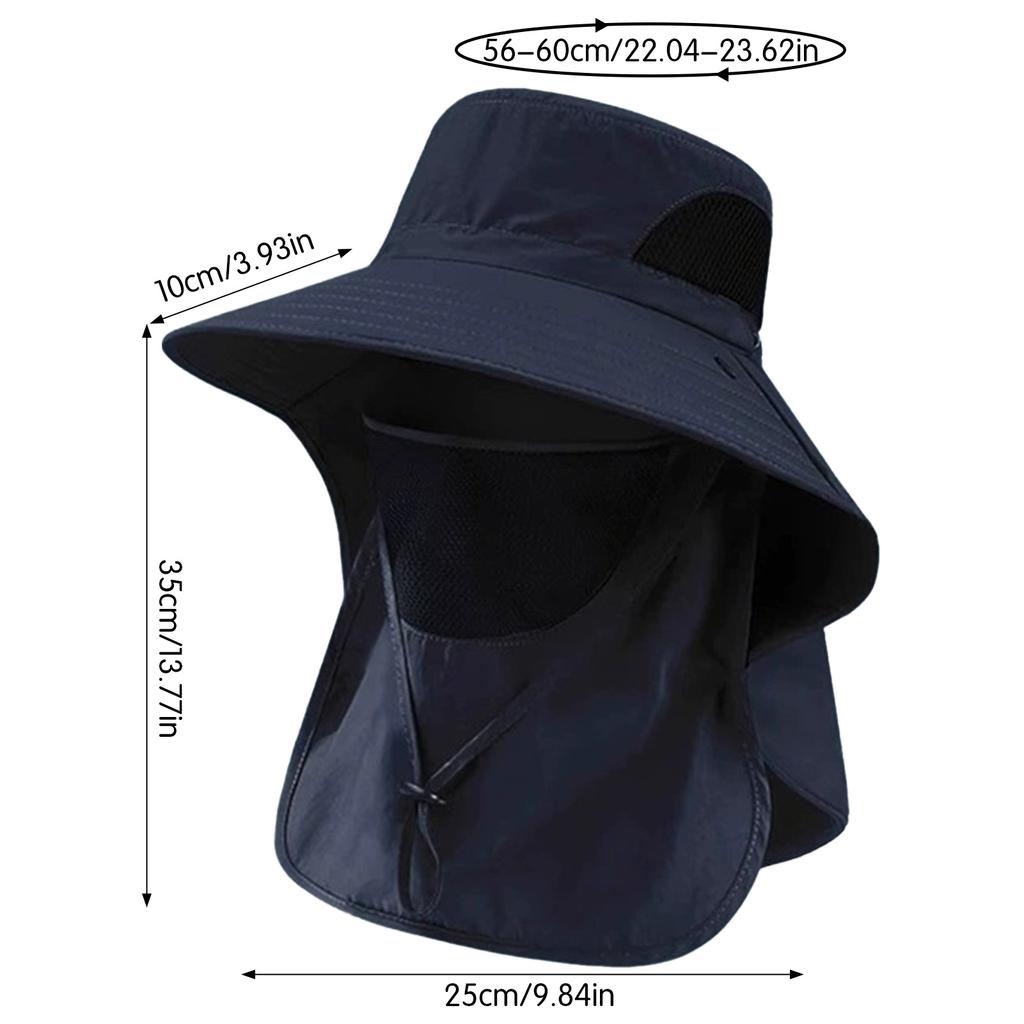 Sun Fishing Hat Women's Bucket Hat with Neck Cover Breathable Wide Brim Summer UV Protection Hat for Travel Holiday Beach