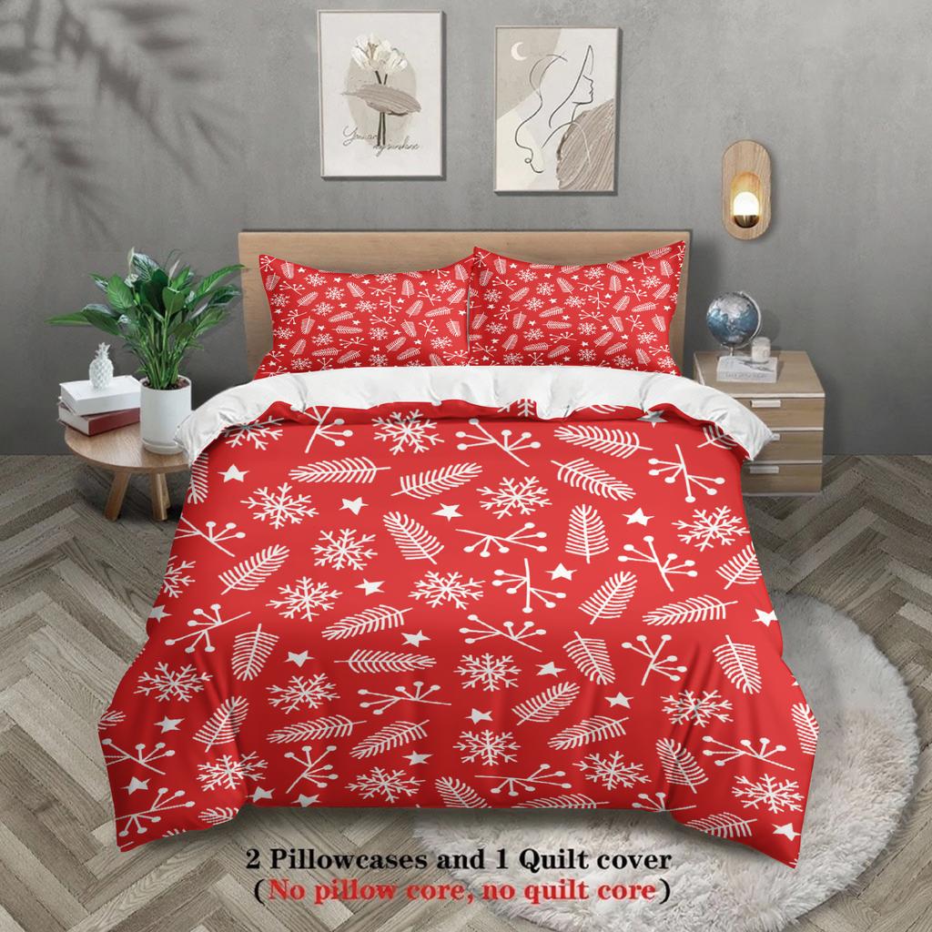 Christmas Bedding Set Single Twin Queen King Size Duvet Cover Set No Filling Christmas Gift For Home Decorations Gift