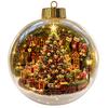 Decorative Acrylic Christmas Ornaments Tree Crystal Ball Pendant with LED Light, Built-in Christmas-themed Gift for Family Pattern Design, Hanging