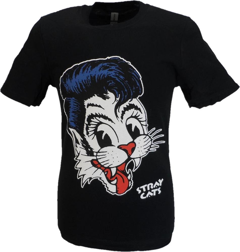Unisexs Officially Licensed Stray Cats Logo Retro T Shirts S
