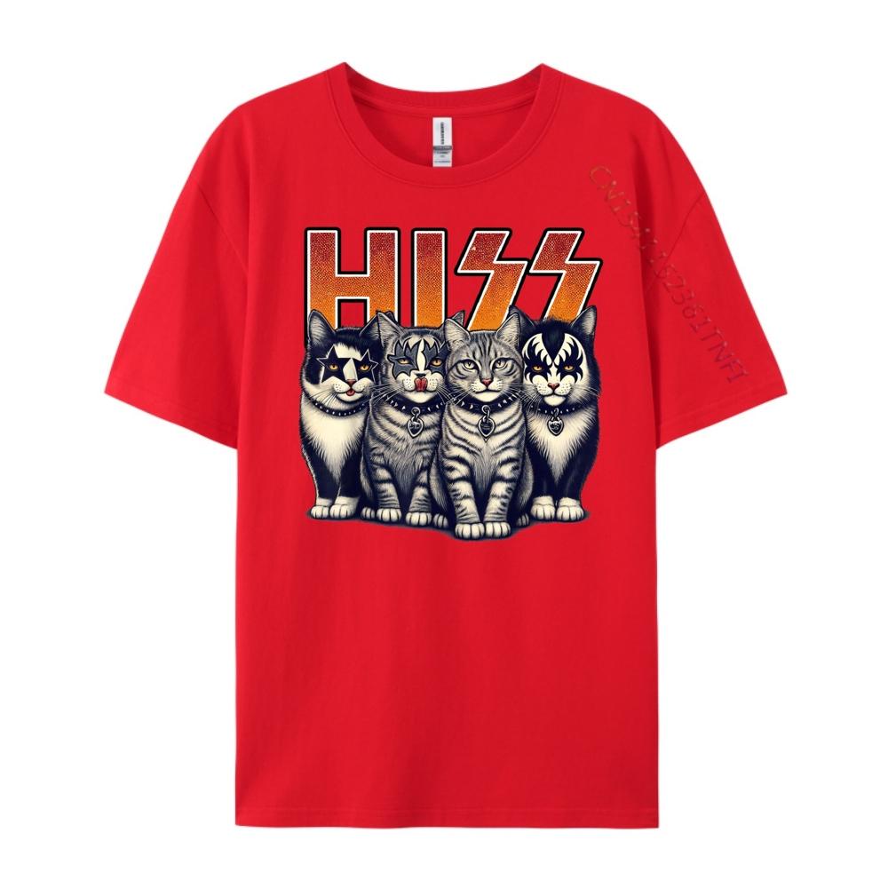 Hiss Funny Cats Kittens Rock Rockin Birthday Gifts Idea Clothing TShirt T Shirt for Men Valentines Day Gift TShirt