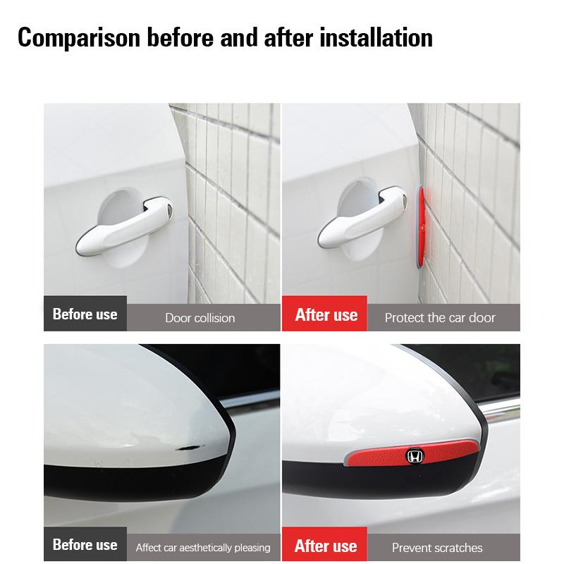4Pcs Car Anti-collision Strip Silicone Protection Pad For Honda civic accord fit jazz pilot CRV odyssey passport city shuttle