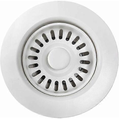 White Polymer Kitchen Sink Drain with Removable Basket Strainer and Rubber