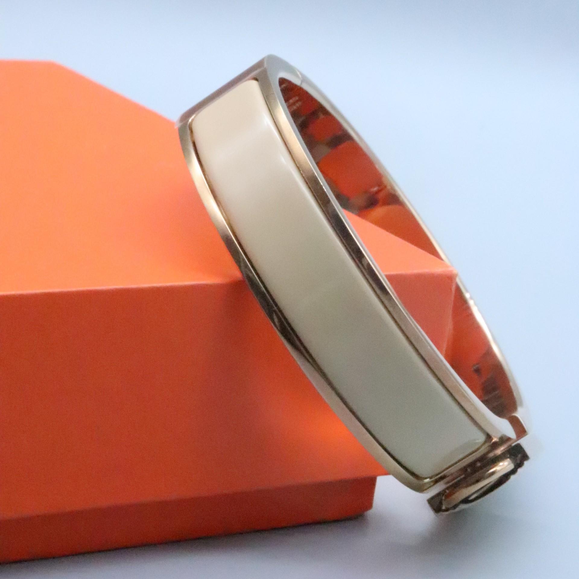 

Высококачественные эмалевые браслеты с замком для мужчин и женщин H-браслеты size 17, gold