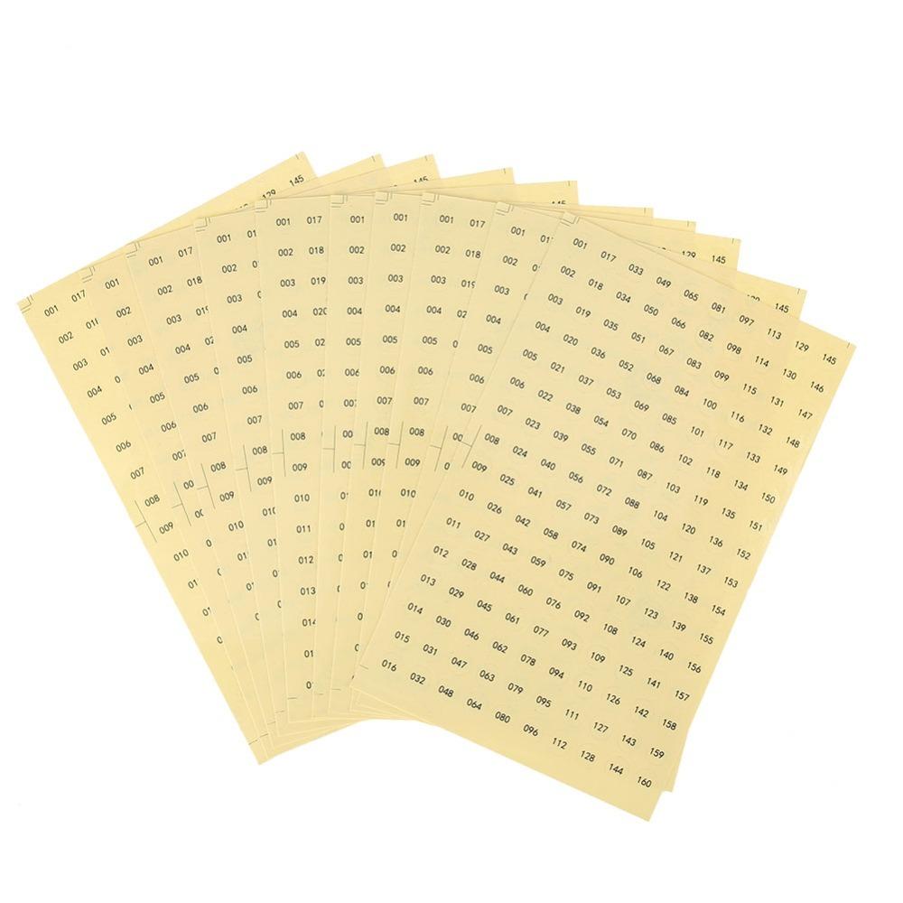 10 Sheets Round Waterproof Number Label Sticker Small Size Consecutive Numbers Round Self Adhesive Sticker Adhesive Backing белый