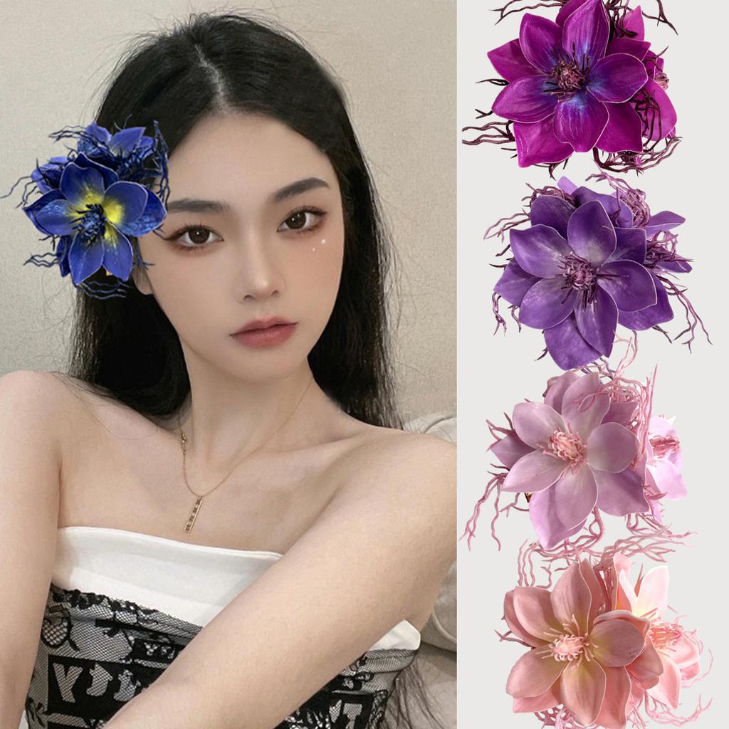 Girls Hair Clip Camellia Women Kid Hairgrips Artificial Headdress Barrettes Camellia Shape Sweet 2000s Girls Hairpins