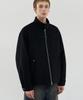 Draw Fit Wool High-Neck Zip-Up Blouson Jacket [Black]