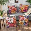 1/4pcs Floral Patterned Pillowcases for Cozy Decor Sofa Cushion Cover Home Bedroom Room Decoration