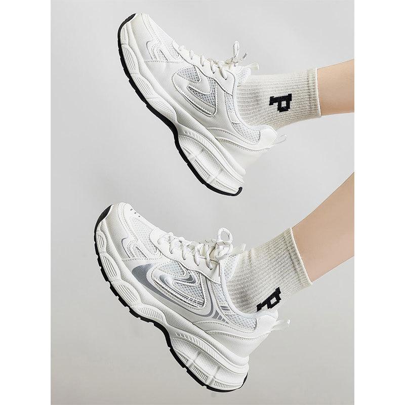 

Европейские товары популярный досуг спорт обувь Форрест Гамп женская весна и осень 2025 новые модели показывают ноги маленькими супер огонь маффин толстая подошва да 40 серебряный серый